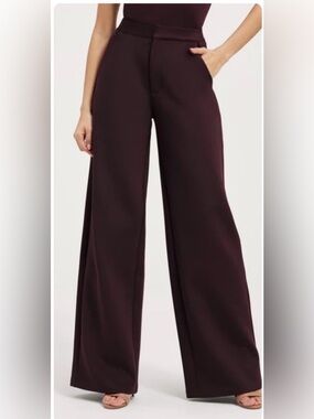 NWT GOOD AMERICAN Column Scuba Stretch Pants In Malbec003 Size 22